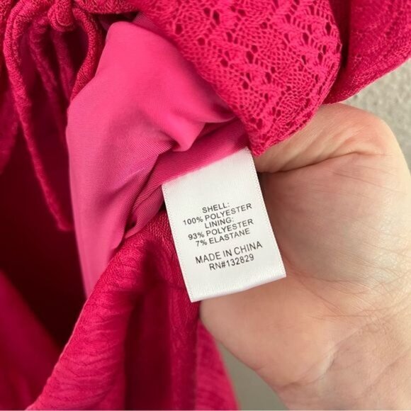 Lovers and friends Sharon hot pink cut out sleeveless jumpsuit size XL chevron - Picture 5 of 12